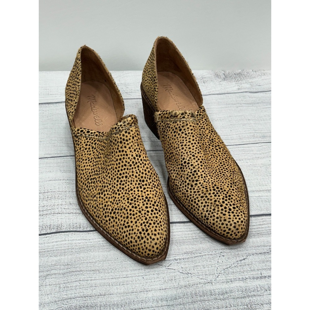 Madewell Tan Cheetah-Print Pointed Leather Mules